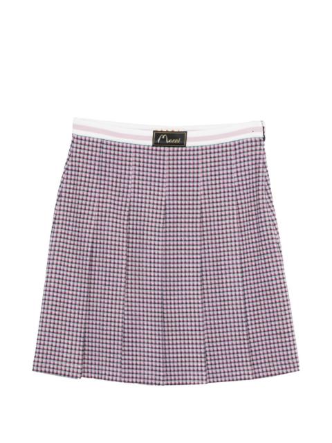 check-patten pleated skirt