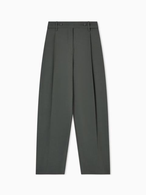 BARATHEA WOOL TROUSERS WITH A BELT
