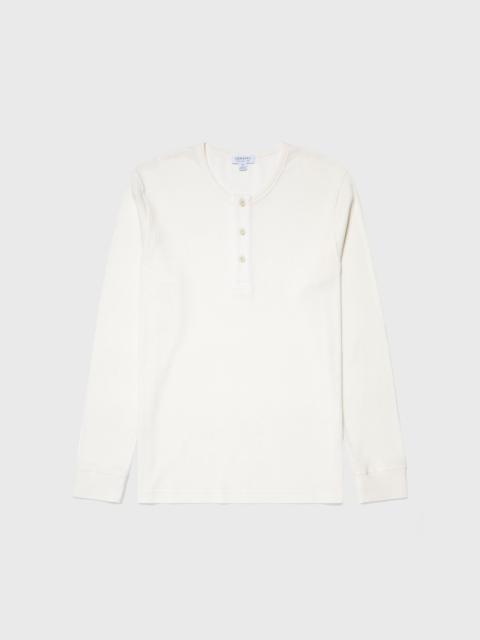 Long Sleeve Waffle Henley