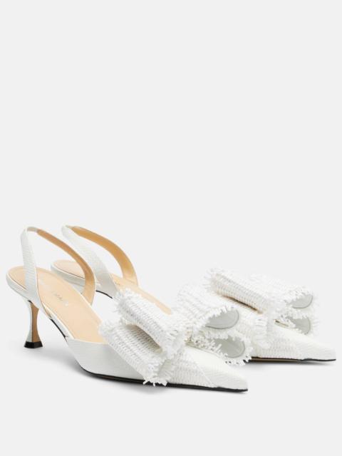 Le Cadeau 65 raffia slingback pumps