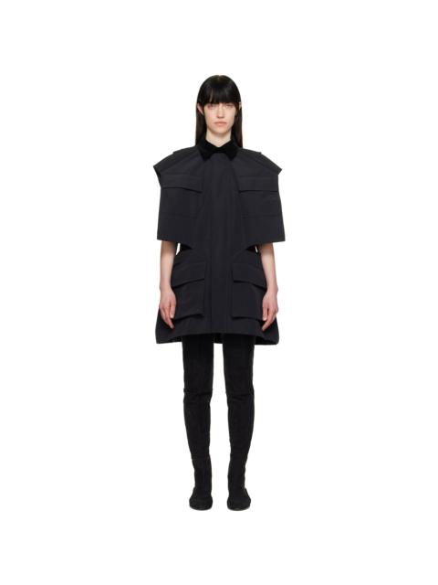 sacai Black Grosgrain & Quilted Satin Minidress | REVERSIBLE