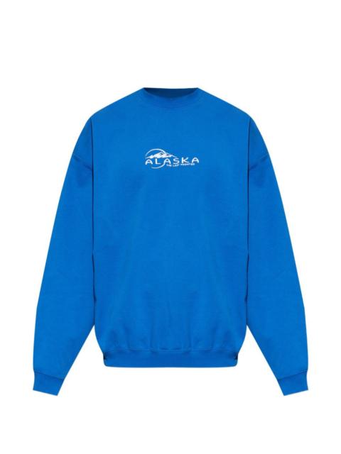 slogan-embroidered sweatshirt