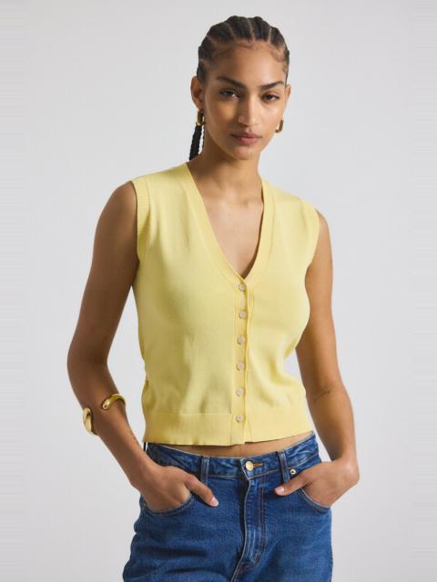 BRIT REFINED SLEEVELESS CARDIGAN WITH TIE