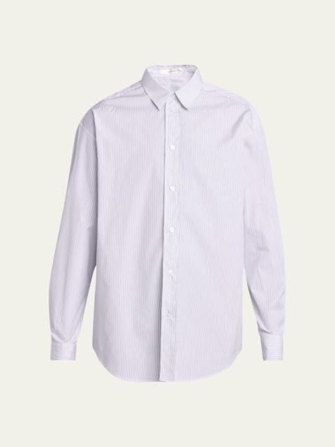 Men's Cotton Micro-Stripe Button-Down Shirt