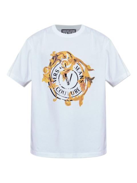 baroque-print logo-print t-shirt