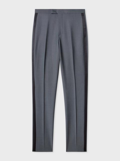 Tailored-Fit Slate Blue Wool-Mohair Evening Trousers