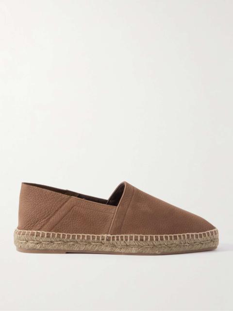 Barnes Textured-Leather Espadrilles