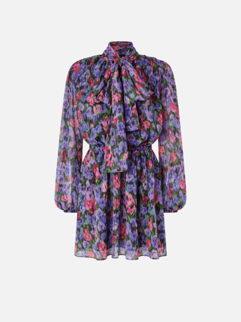 FLORAL MINI DRESS WITH SASH