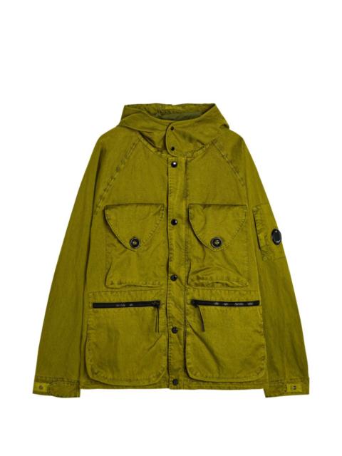 Panama-R button hooded jacket