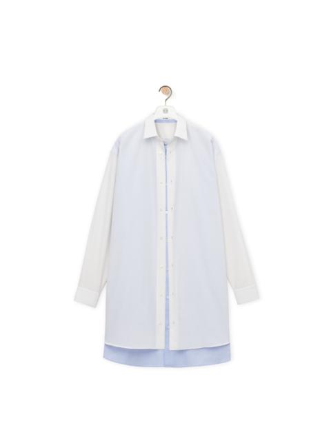 Double layer shirt dress in cotton and silk