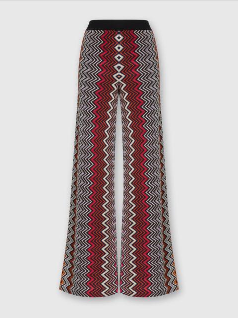 Zigzag wool and viscose trousers