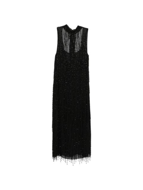 beaded high-neck dress