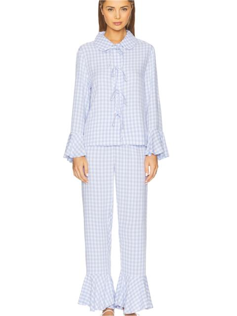 Nebula Pajama Set With Bow Details