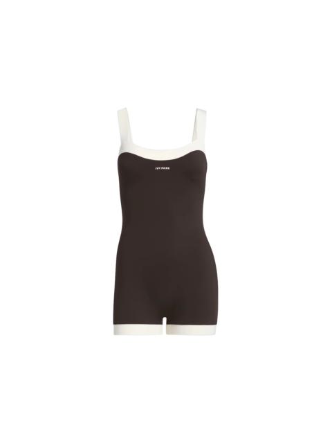 adidas Ivy Park 60S Swim Unitard Dark Brown/Cream White
