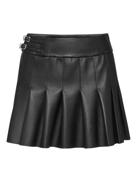 leather pleated mini skirt