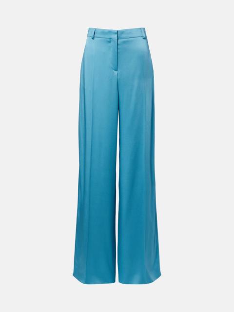 Satin wide-leg pants