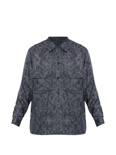 geometric-print shirt
