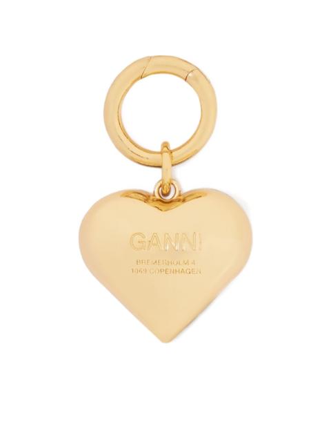 heart leopard-print keyring