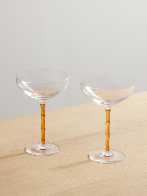 Bamboo Set Of Two Crystal Champagne Coupes