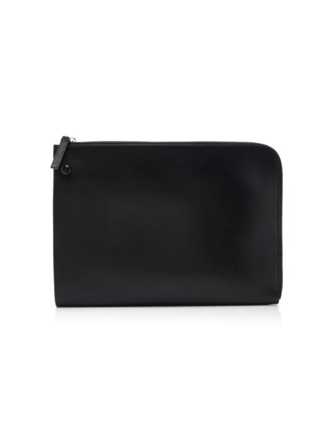 Portfolio Medium Leather Wristlet black