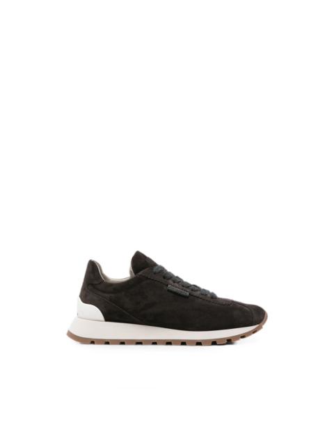 Monili-detail suede sneakers