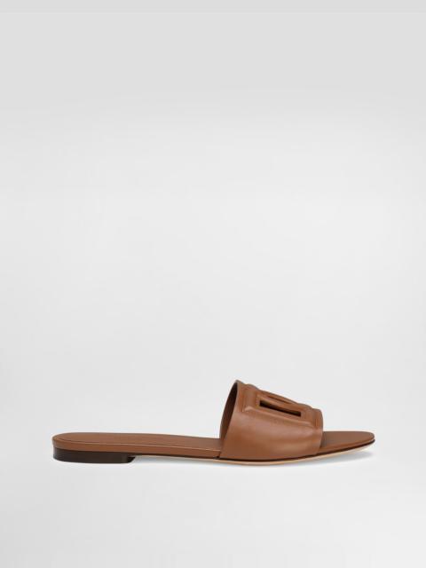 Calfskin sliders with DG Millennials logo