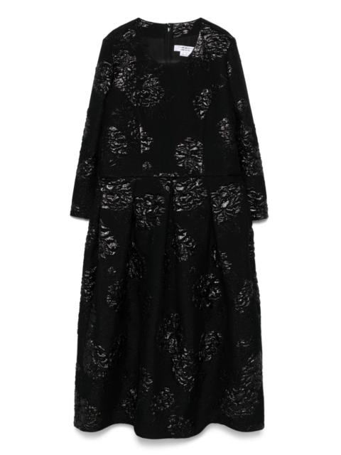 floral-brocade midi dress