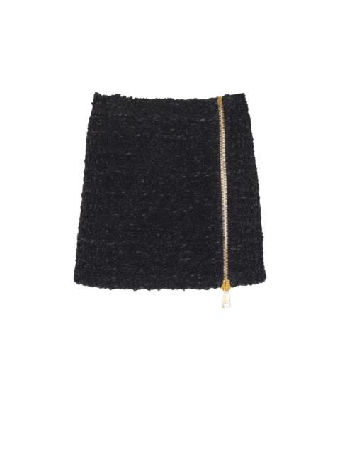 Short zipped tweed skirt