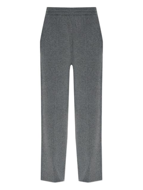 elastic-waistband side-seam trousers