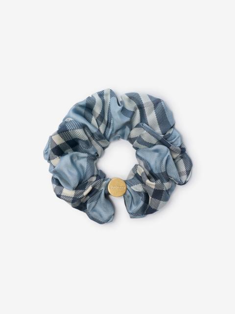 Check Silk Scrunchie