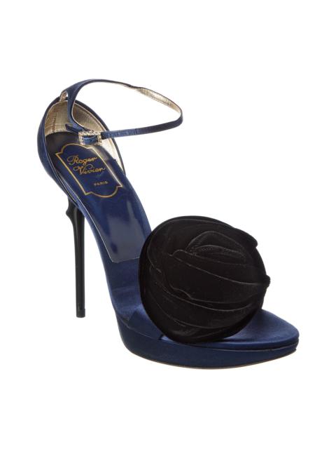 Roger Vivier Rose Satin & Velvet Platform Sandal