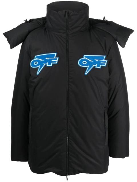 logo-patch padded short jacket