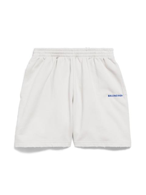 Men's Balenciaga Back Shorts in Dirty White/blue