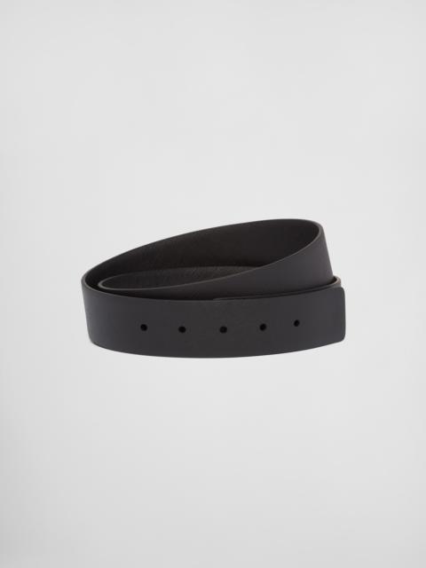 Reversible Saffiano leather belt strap