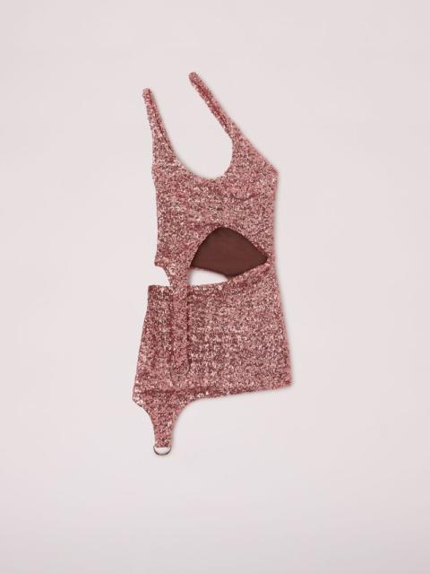 ASYMMETRIC HOLE MINI DRESS