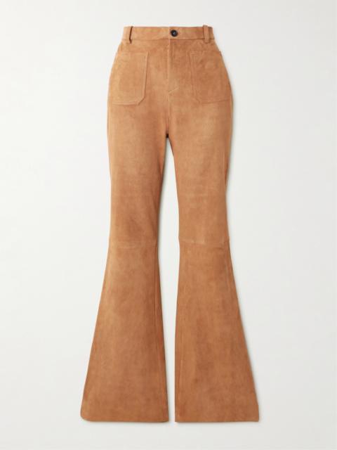 Laurent Suede Flared Pants