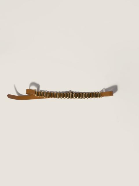 Leather and metal belt