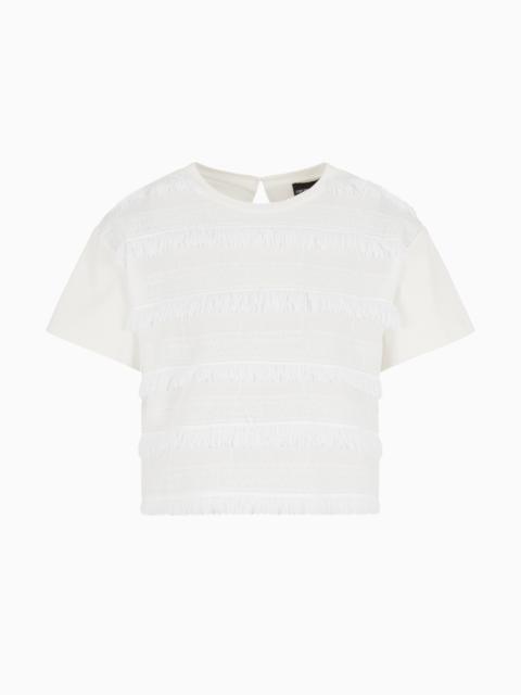 SUPIMA INTERLOCK JERSEY FRINGED T-SHIRT