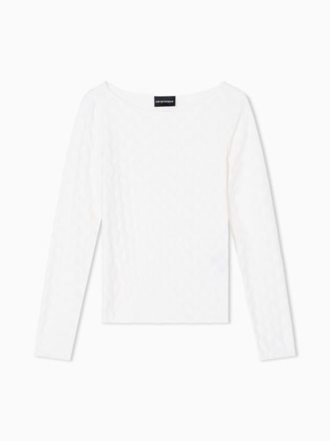 JACQUARD JERSEY JUMPER WITH A GEOMETRIC PATTERN