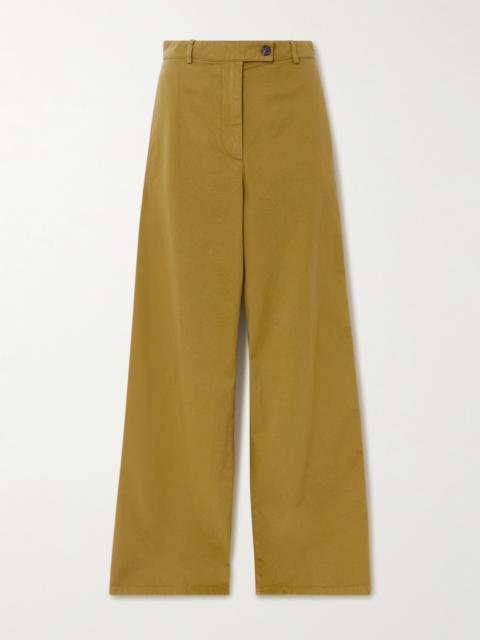 Cotton-twill Wide-leg Pants