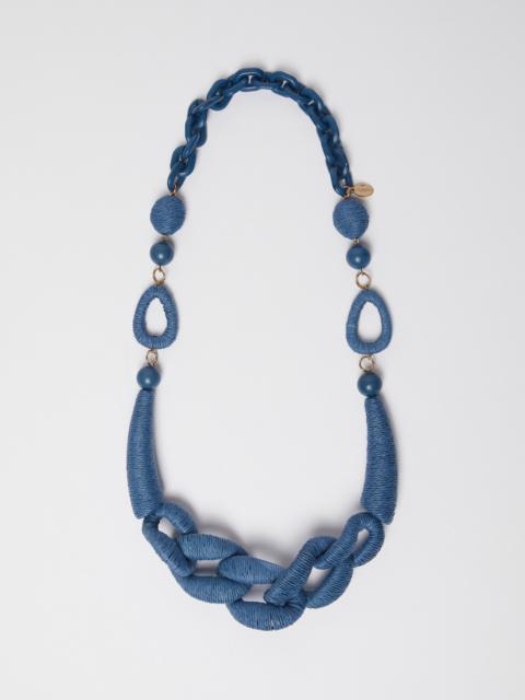 TEISMO Straw and resin necklace