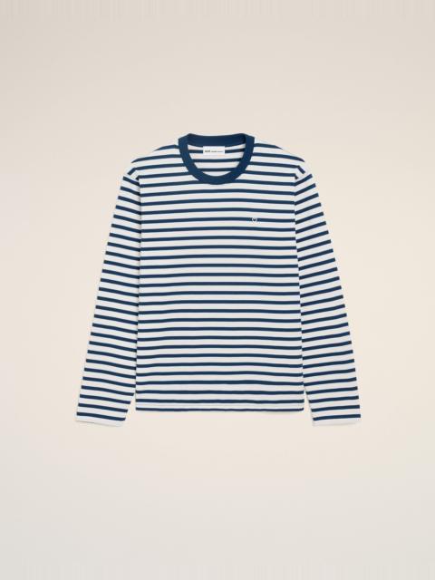 BLUE COTTON LONG SLEEVES MARINIERE AMI DE COEUR T-SHIRT