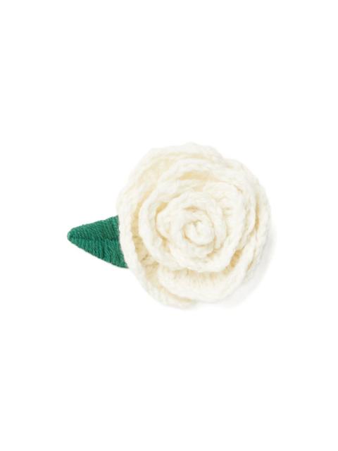 rose-embroidered brooch