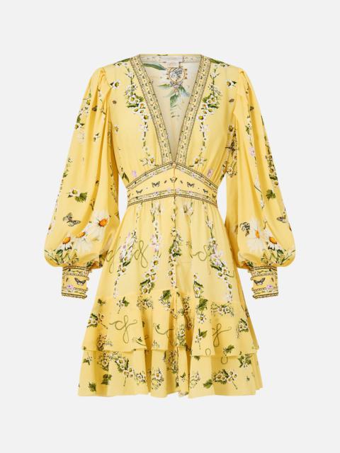 BUTTON FRONT FRILL DRESS