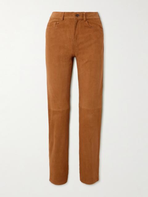 Viva Paso Paneled Suede Straight-leg Pants