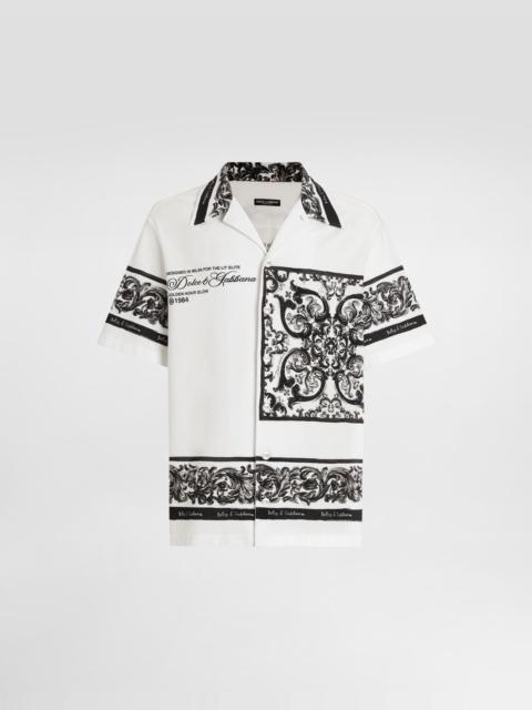 Majolica-print hawaii double piqué shirt