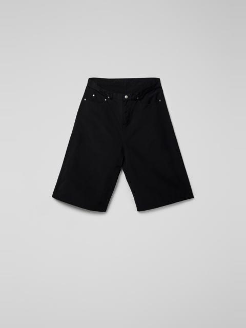 Black Cotton/Nylon Shorts