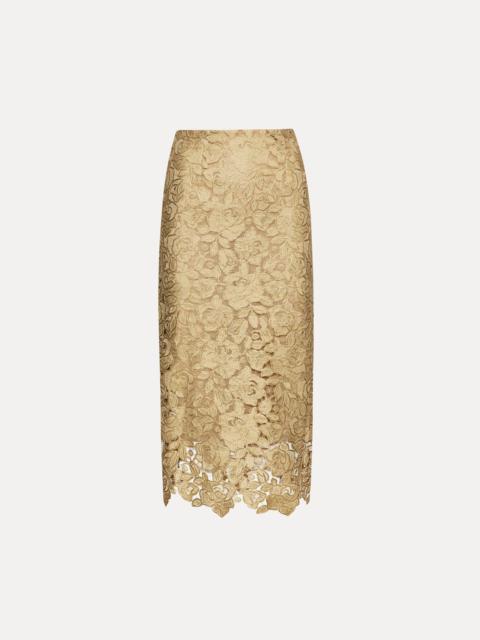 GOLD FOIL ROSE GUIPURE SKIRT