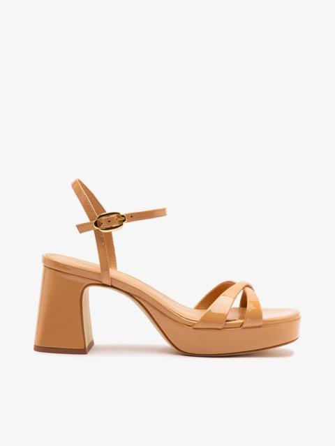 Bianca Low Sandal In Tan Patent Leather