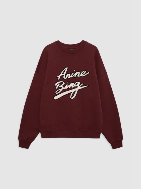 Miles Sweatshirt Chenille Signature - Cabernet